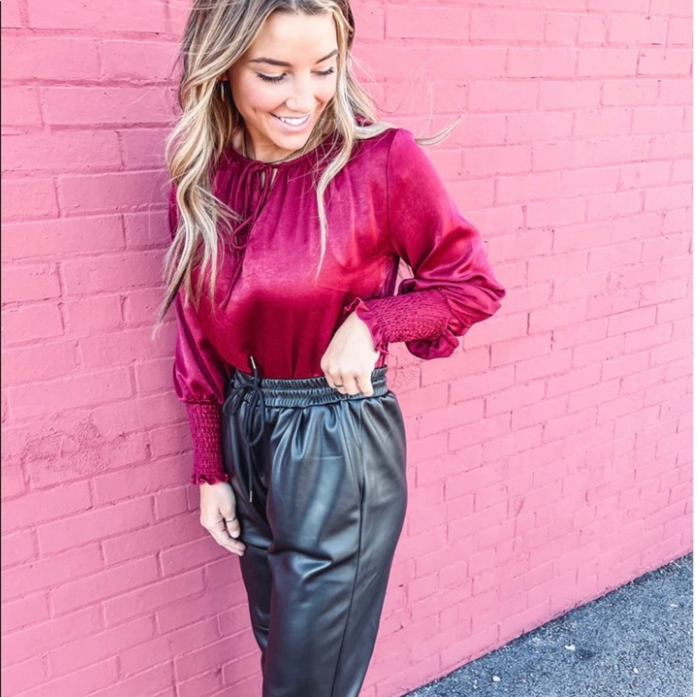 WINE SATIN BODY SUIT